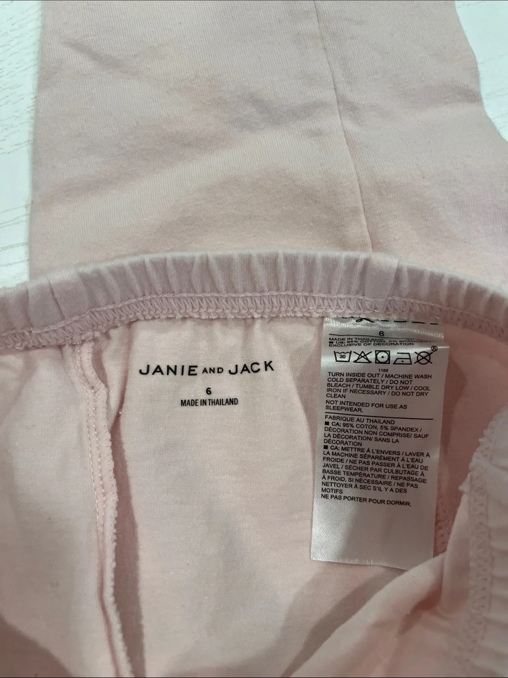 Janie and Jack Pale Pink Leggings with Satin Bows - Picture 3 of 5
